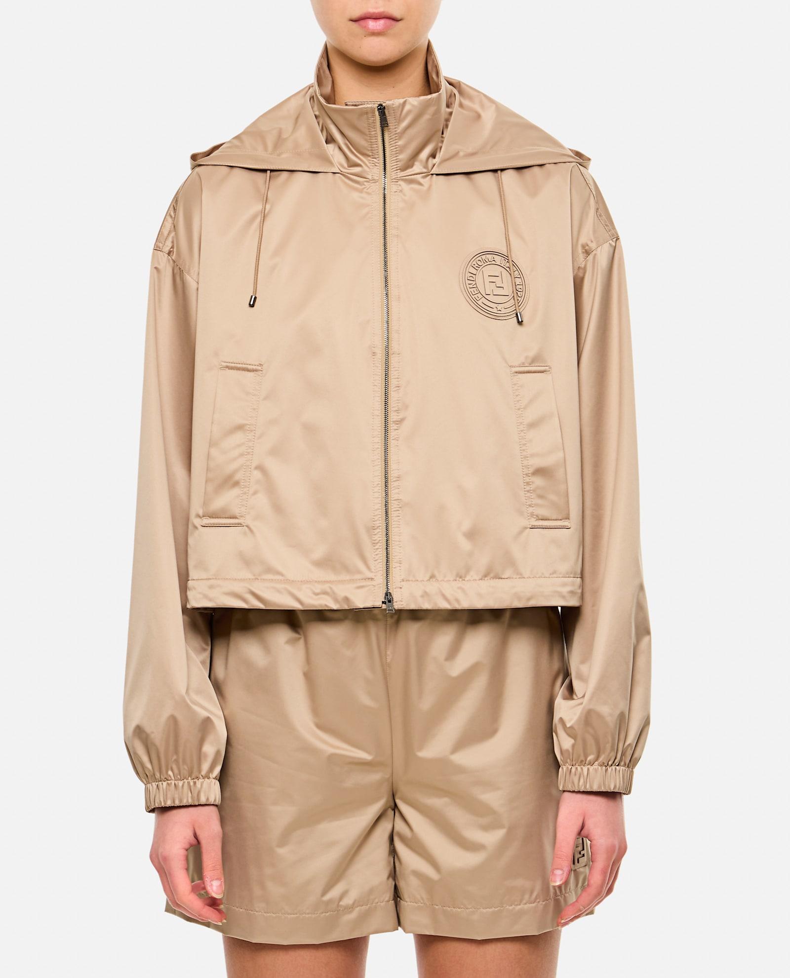Fendi Women's Cappuccino Polyester Windbreaker