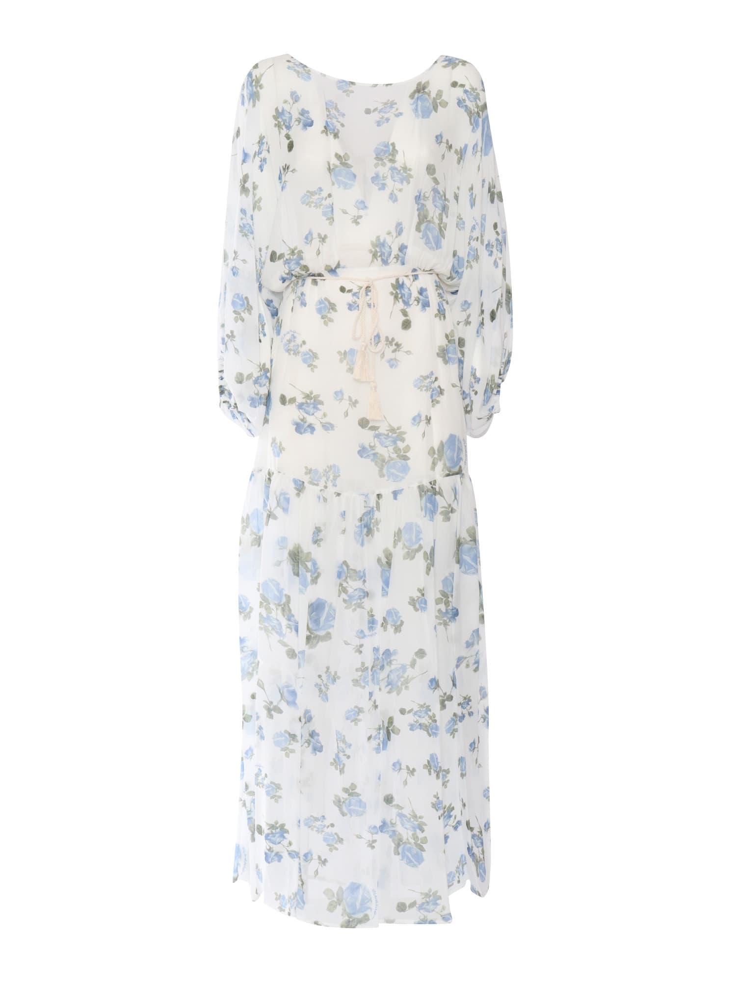 Ermanno Ermanno Scervino Long White Floral Dress