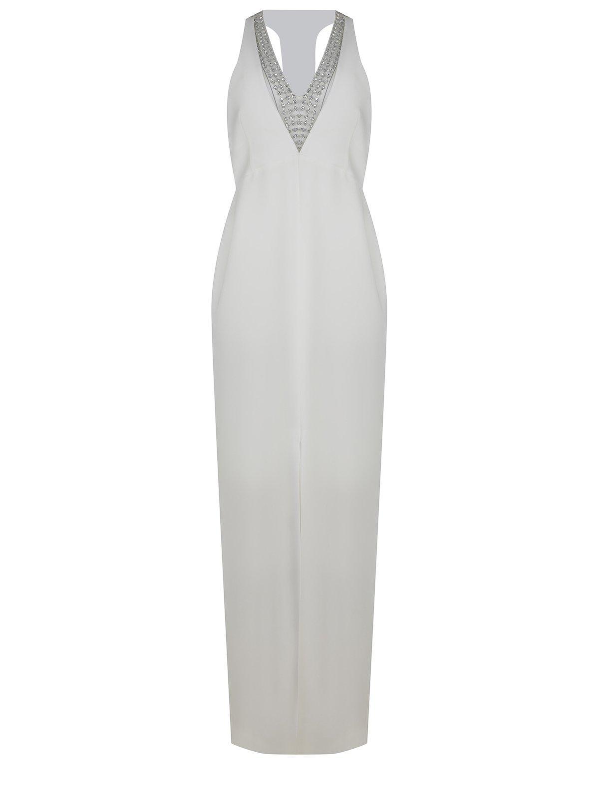 Max Mara Pianoforte Secolo Embellished V-neck Sleeveless Dress