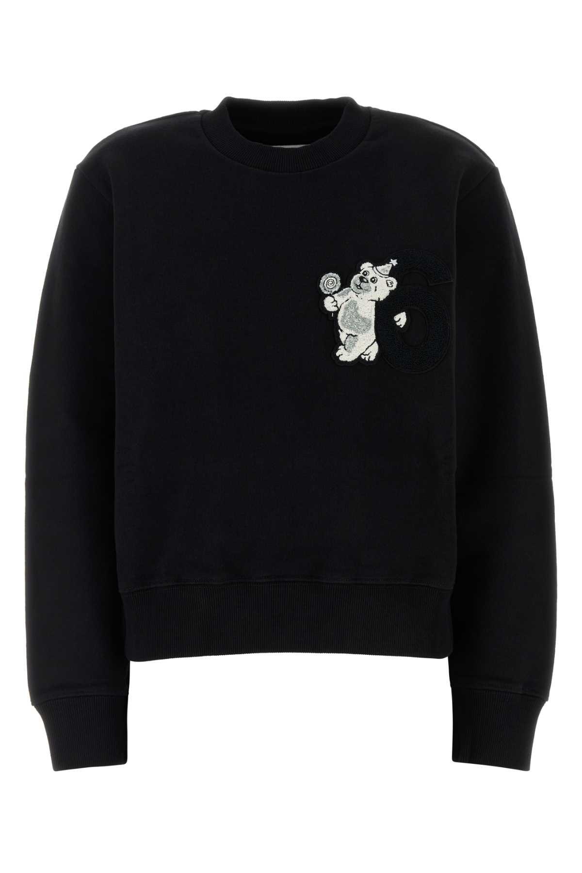 MM6 Maison Margiela Black Cotton Sweatshirt