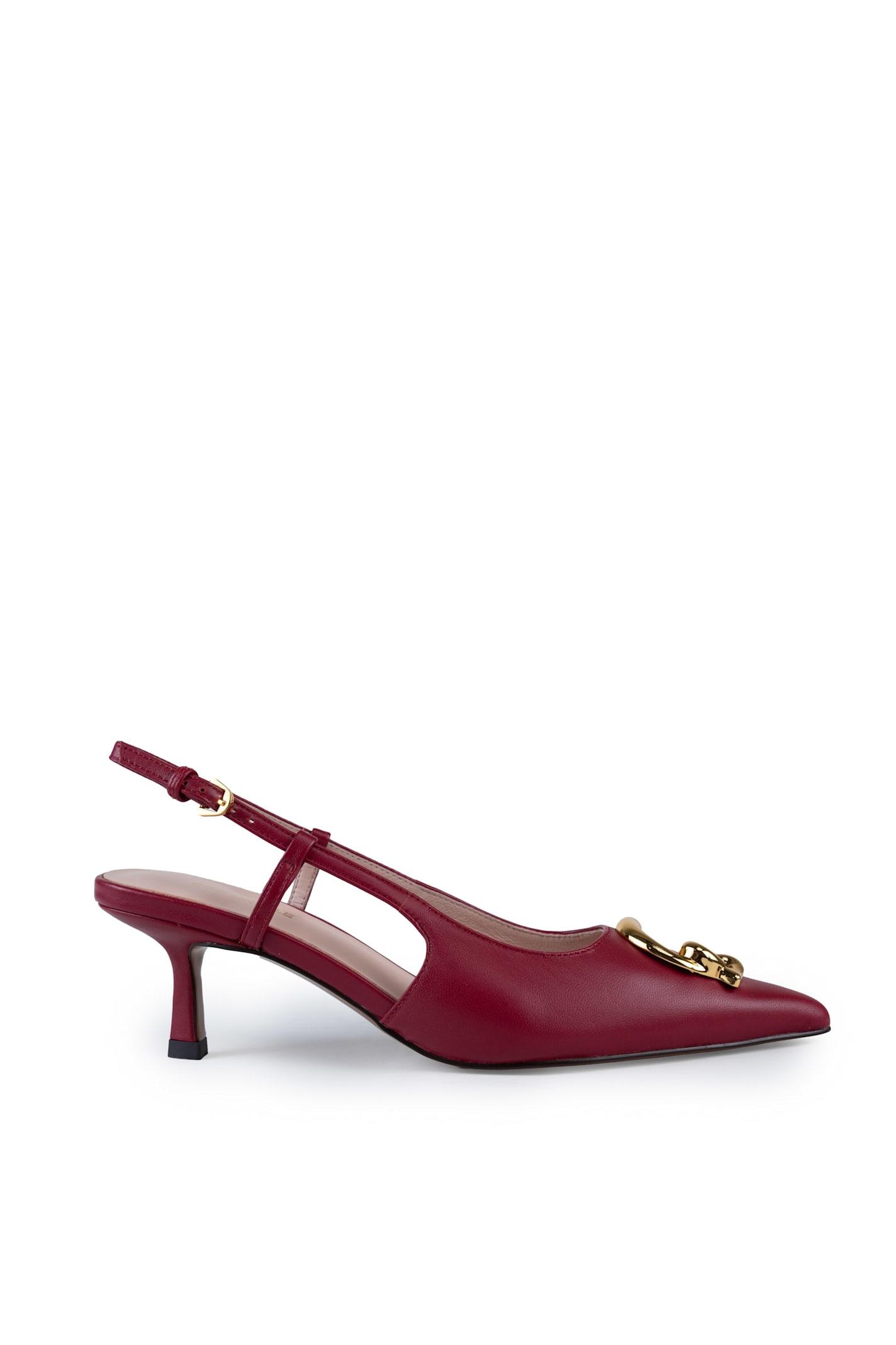 Coccinelle C-me Smooth Slingback Shoes In Leather
