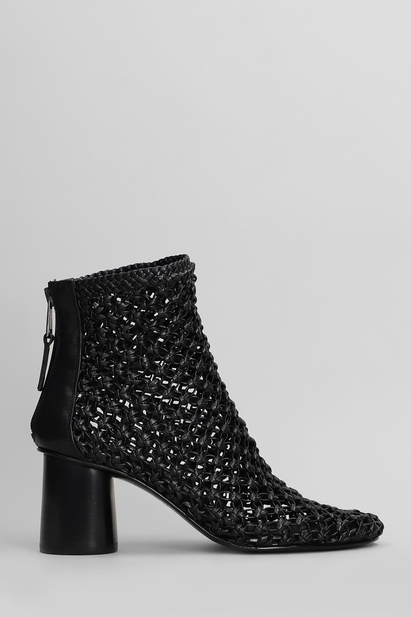 Elena Iachi High Heels Ankle Boots in Black Leather