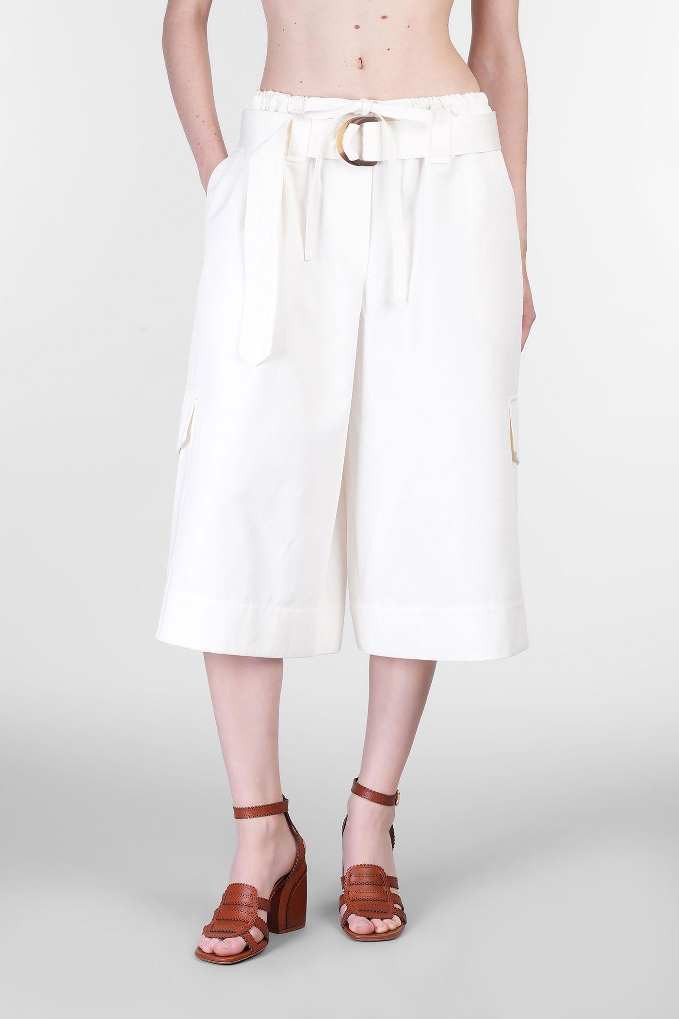 Zimmermann Shorts In White Cotton