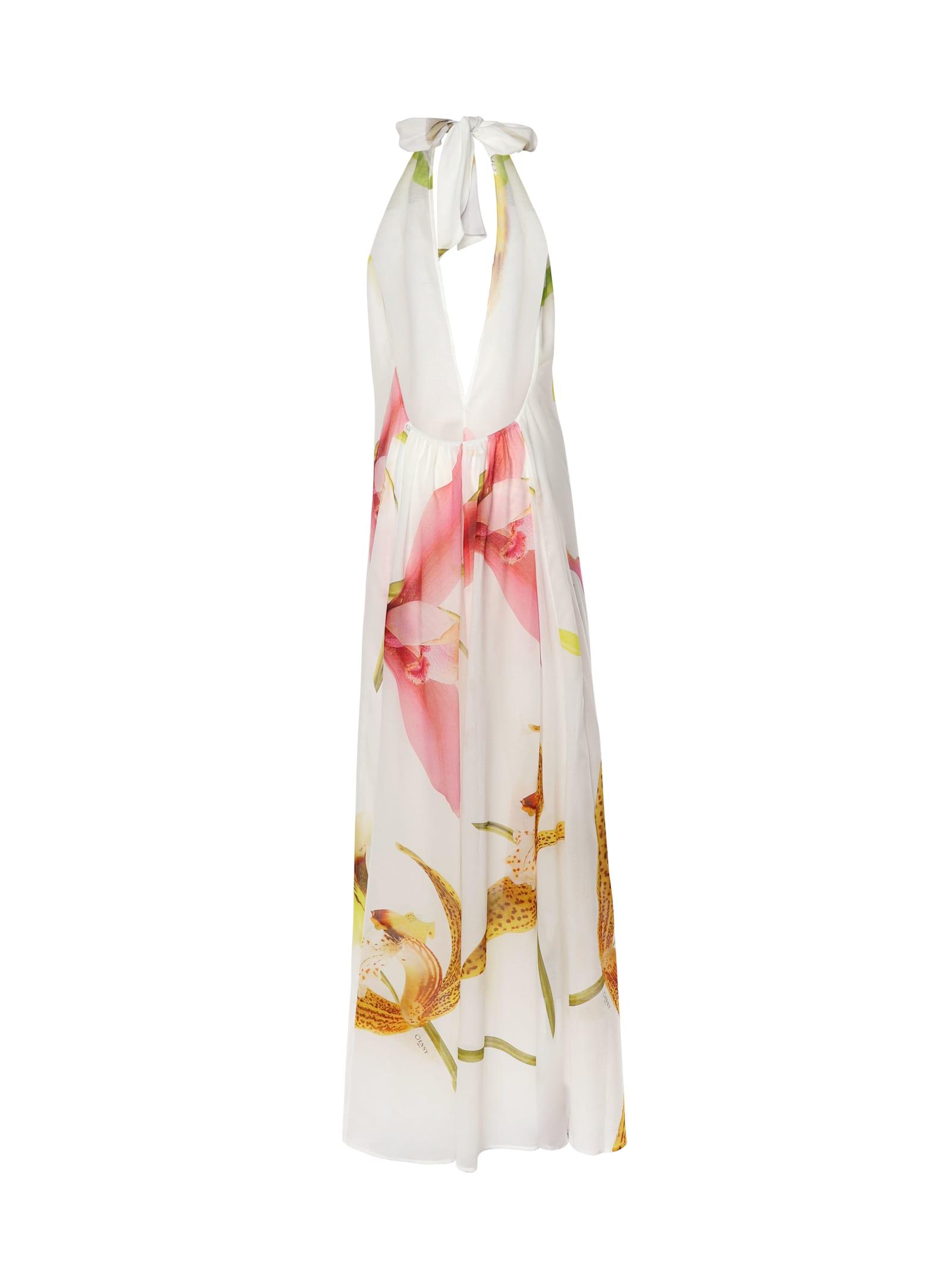 Genny Long Dress With Orchid Print