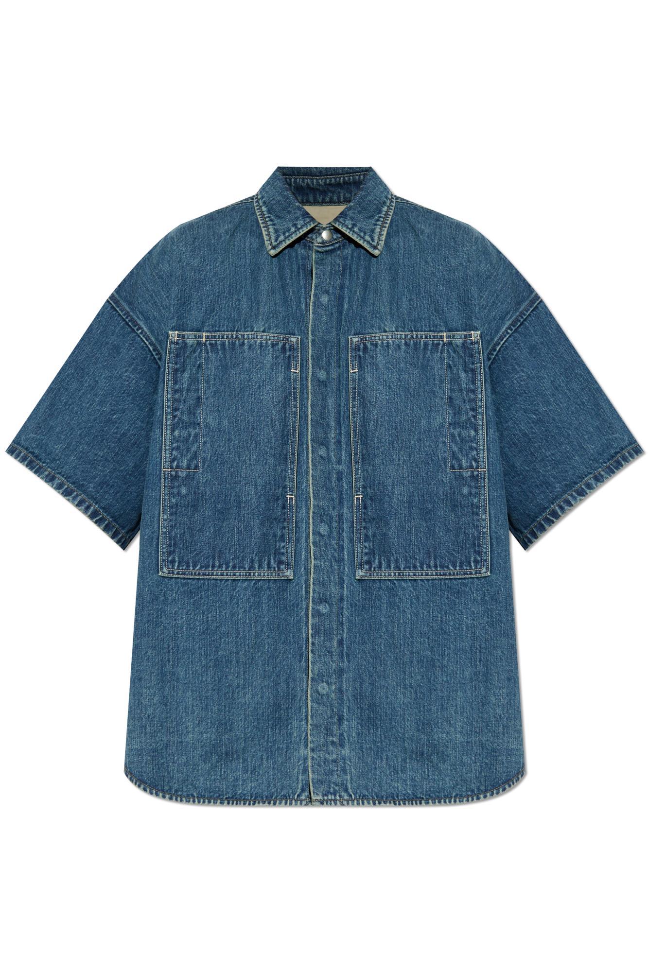 Jil Sander Women's Denim Cotton Shirt in Blue