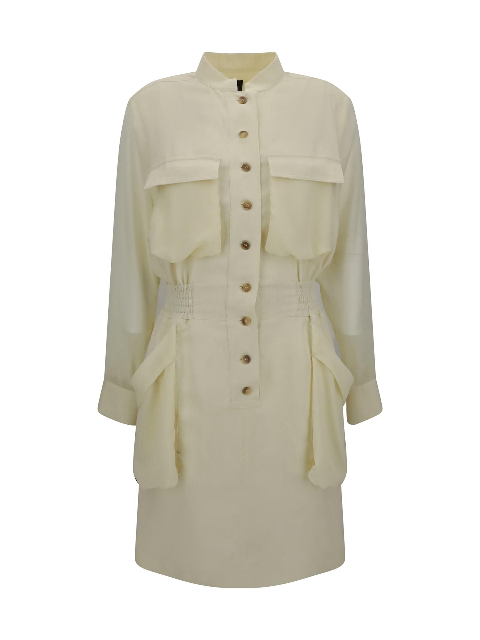 PINKO Linen Chemisier Dress