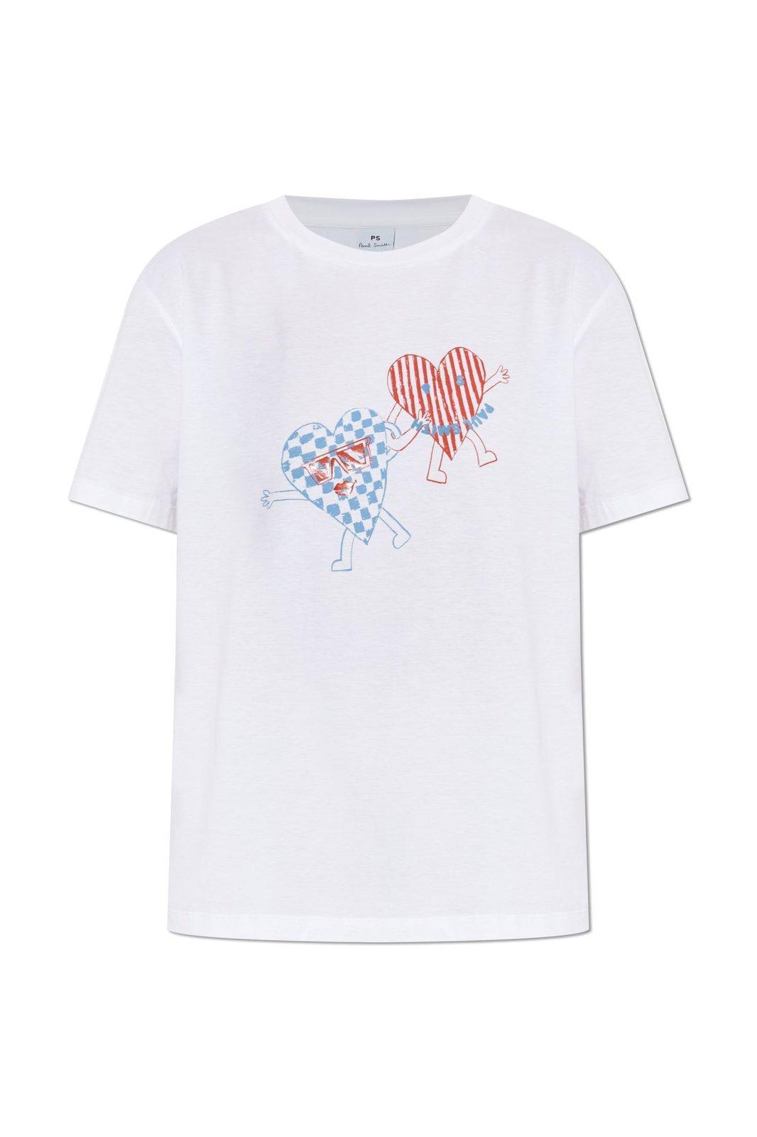 Paul Smith Heart Printed Crewneck T-shirt