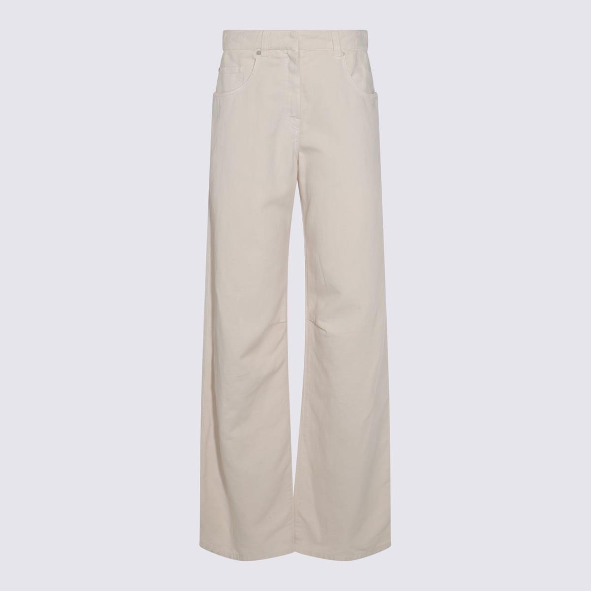 Brunello Cucinelli Women's Denim Pants in Ivory