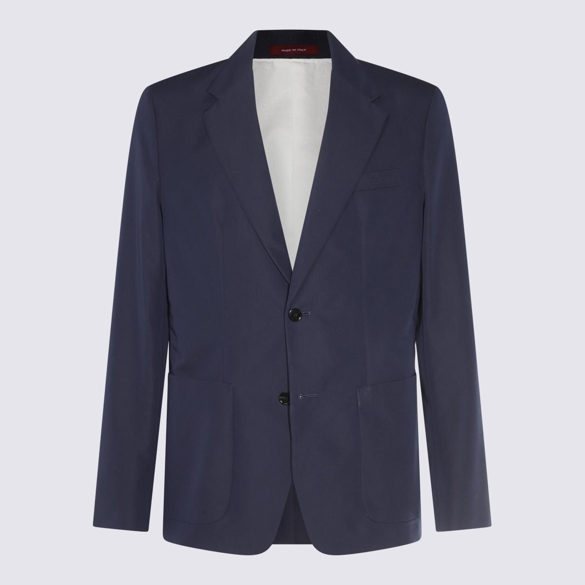 Gucci Navy Blue Cotton Blazer