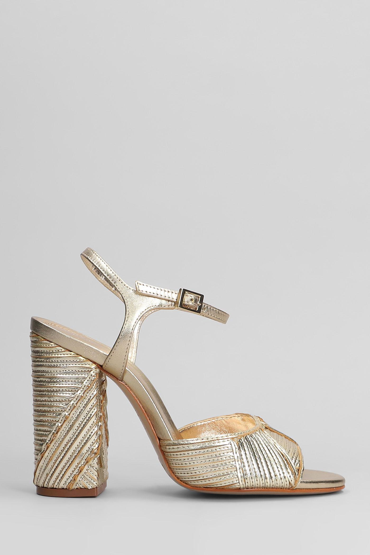 Schutz Lupita Sandals in Gold Leather