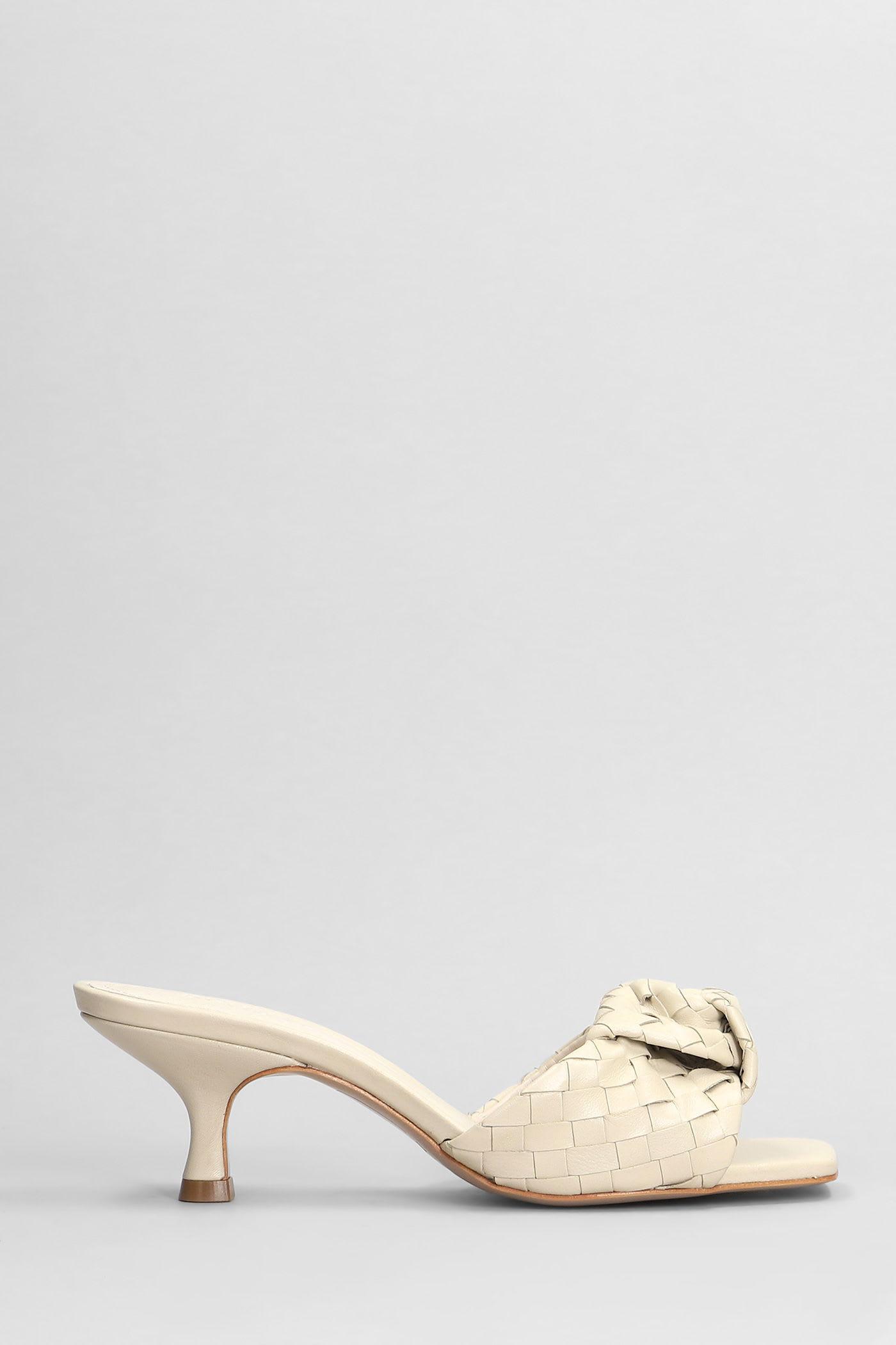Schutz Beige Leather Slipper-Mule
