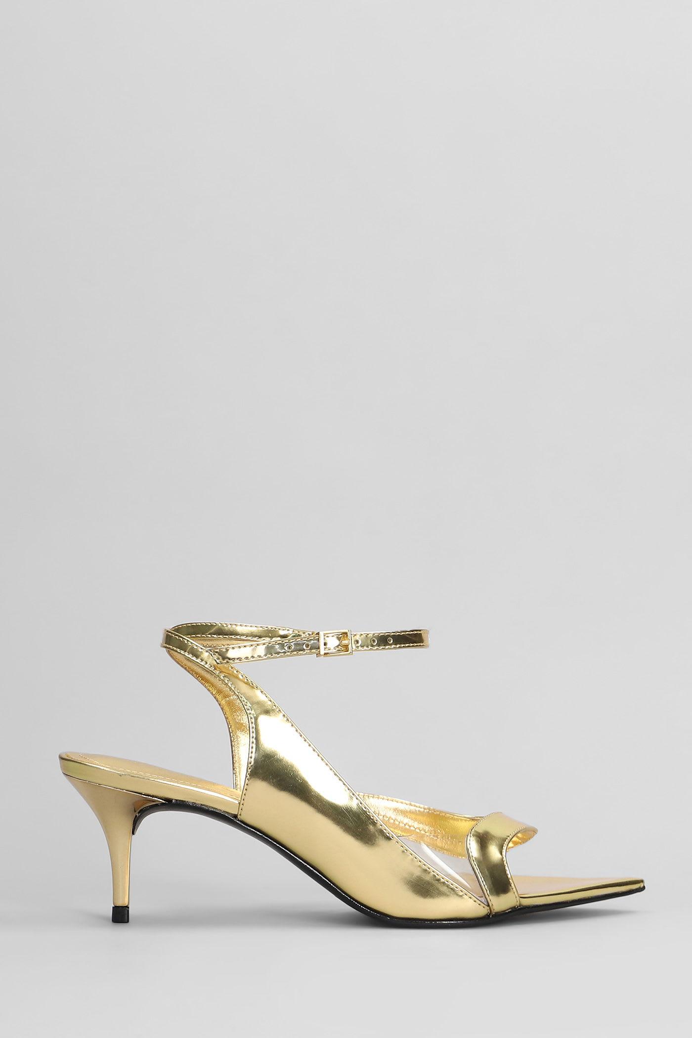 Gold Leather Schutz Sandals