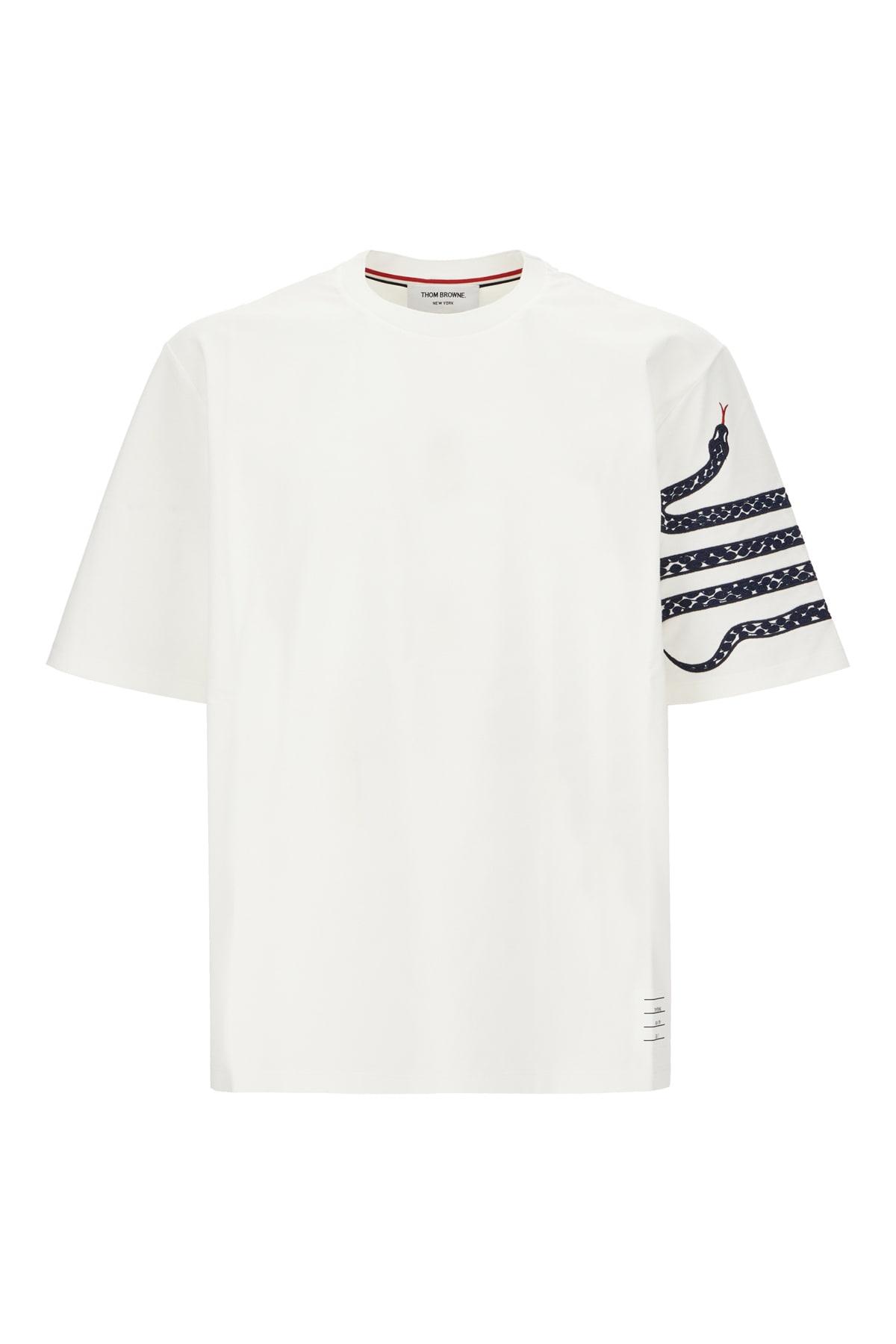 Thom Browne White Cotton T-shirt