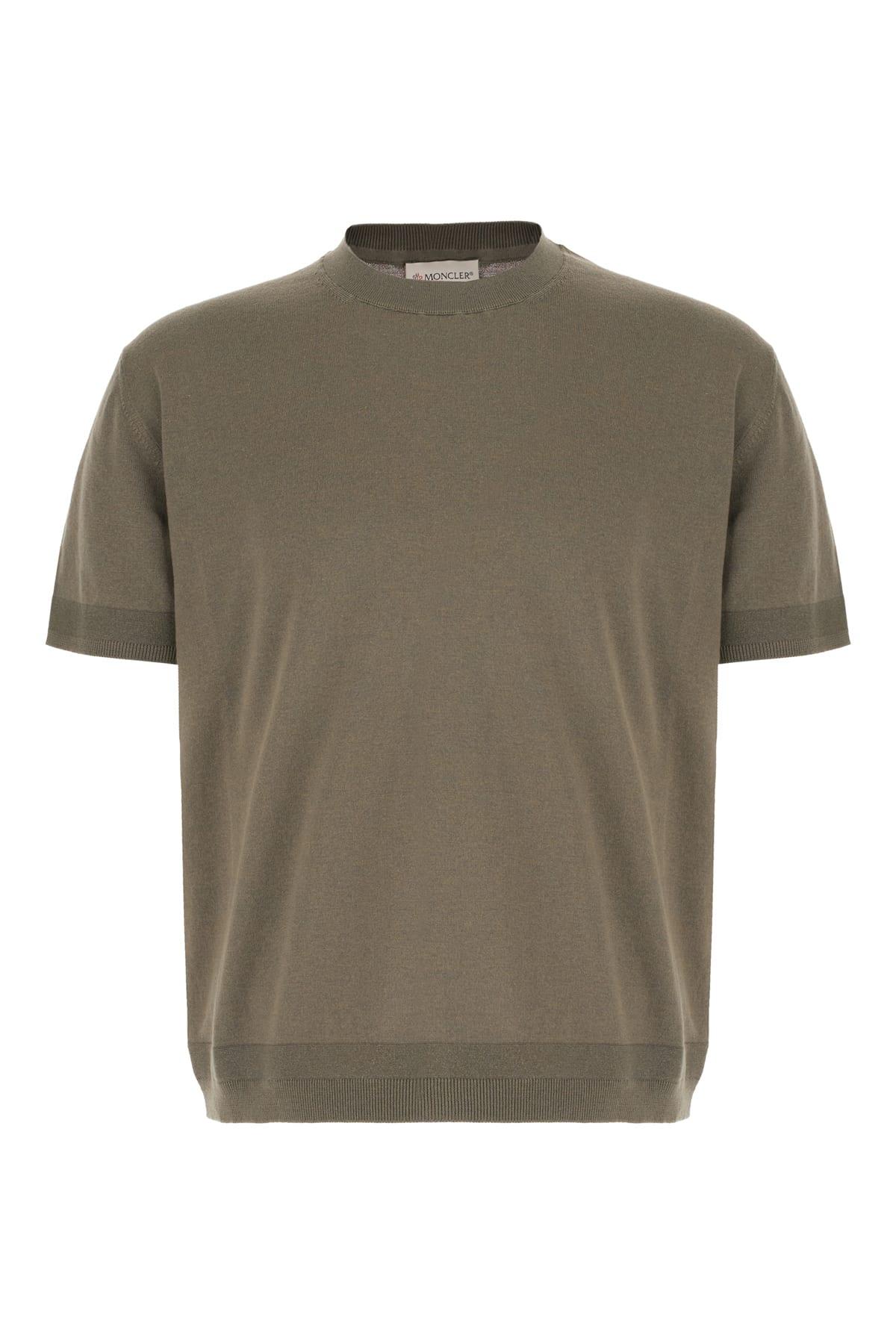 Moncler Olive Green Silk Blend Sweater