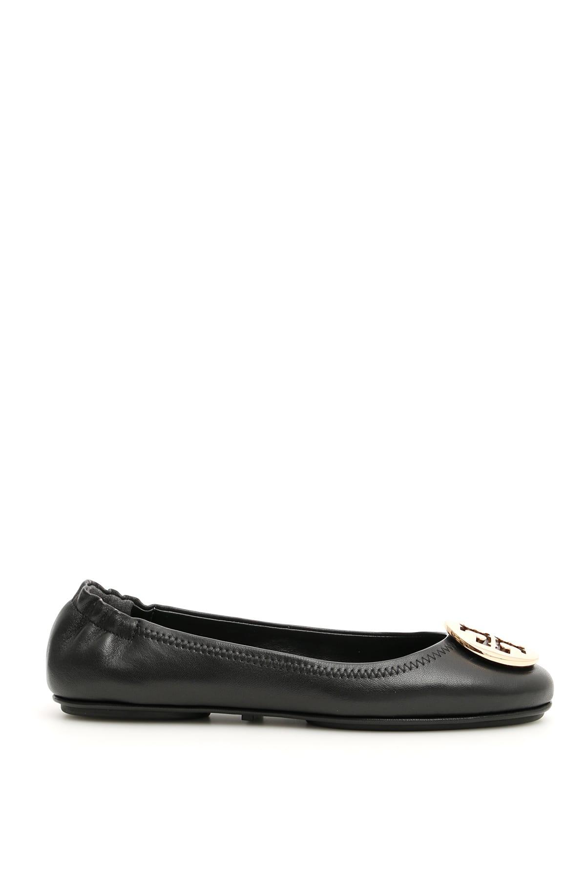 Tory Burch Minnie Travel Ballet Flats Perfect Black Gold