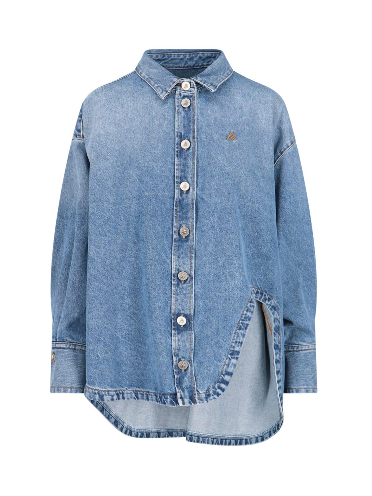 The Attico Women's 100% Cotton Casual Shirt and Diana Shirt Jacket in Blue