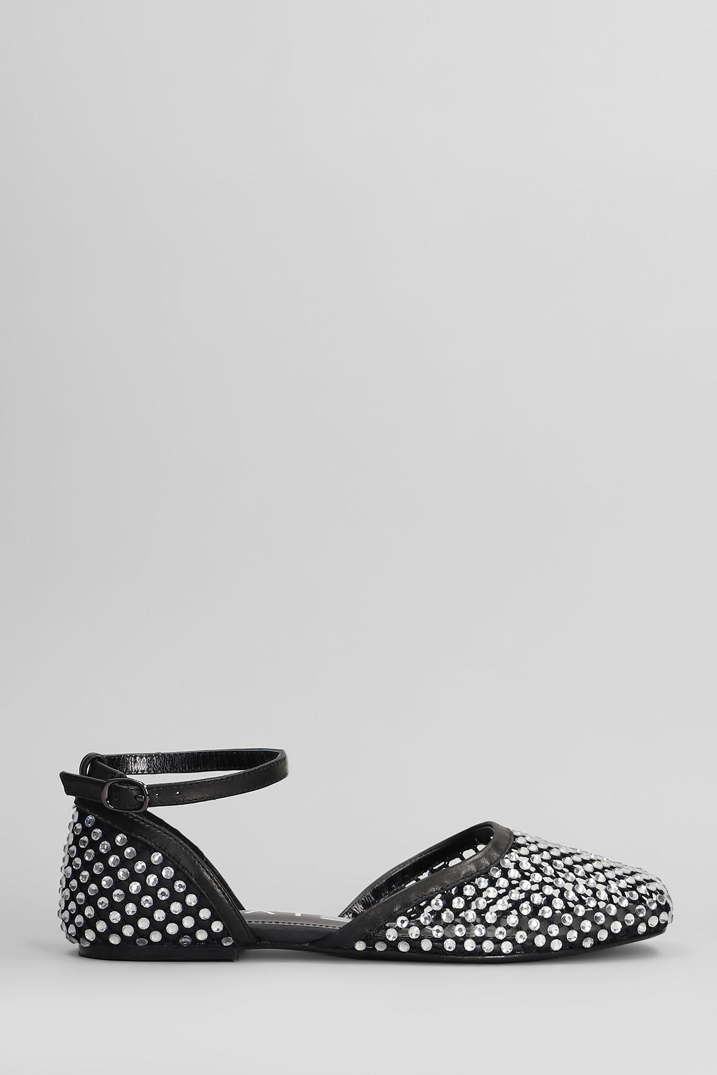 Strategia Ballet Flats in Black Leather
