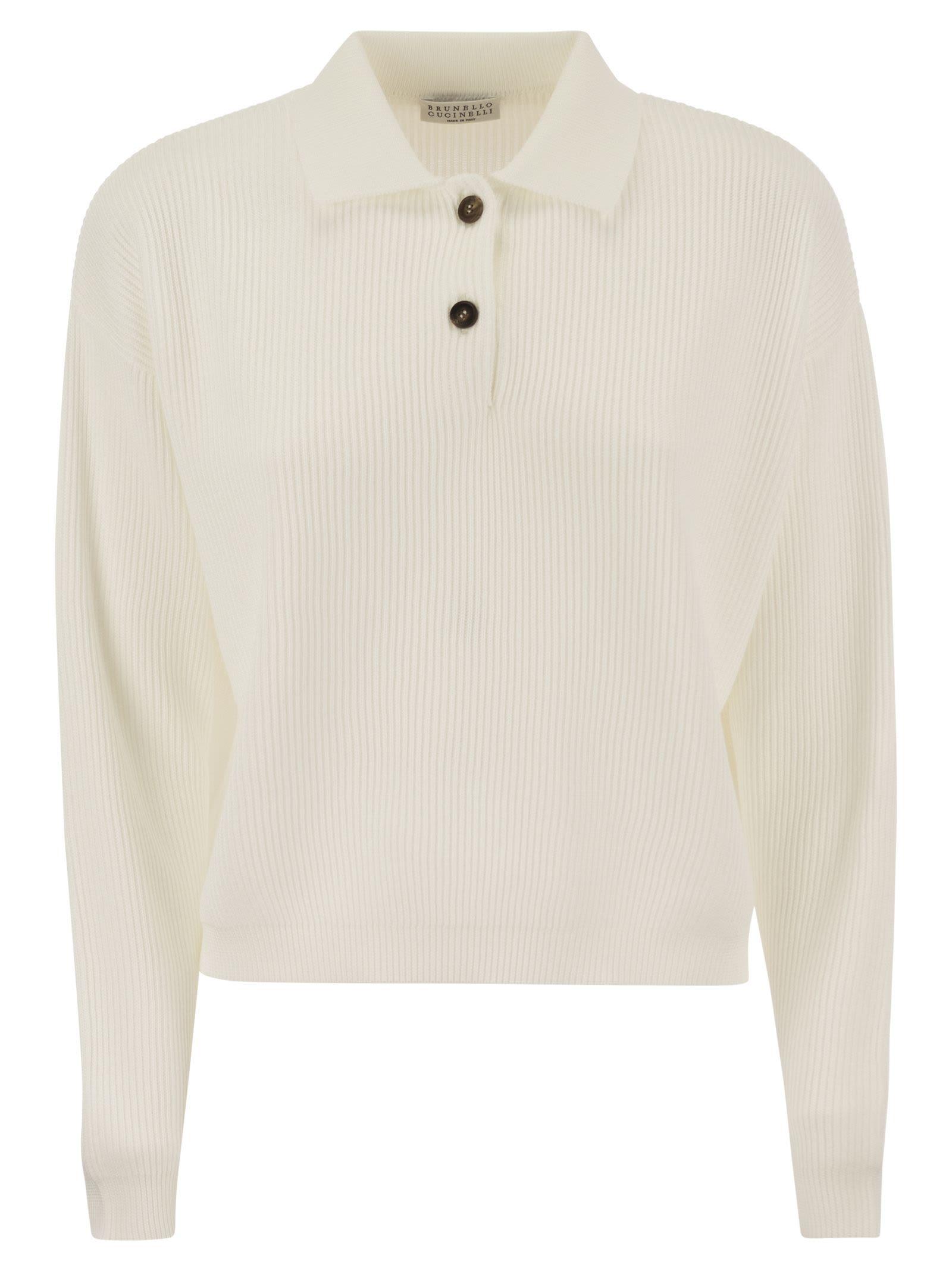 Brunello Cucinelli English Rib Cotton Polo-style Jersey