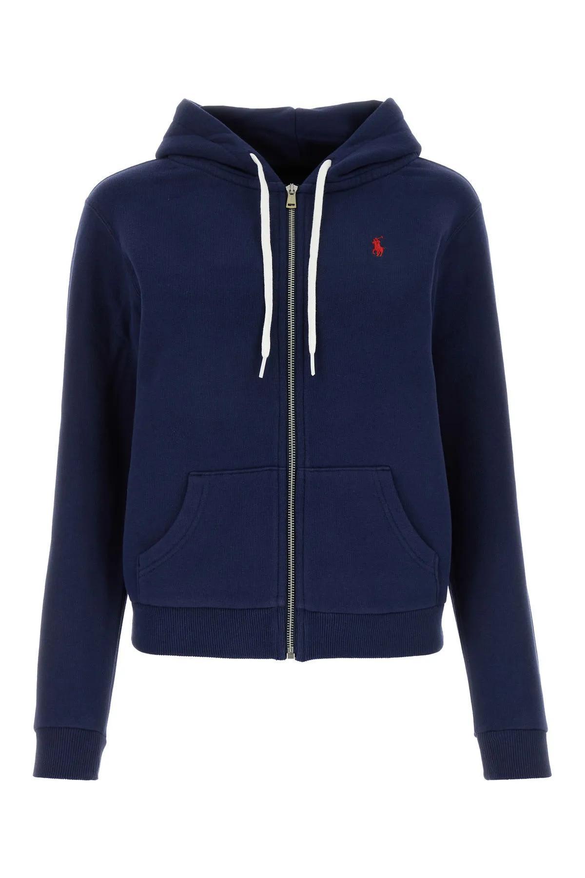 POLO RALPH LAUREN Navy Blue Cotton Blend Sweatshirt