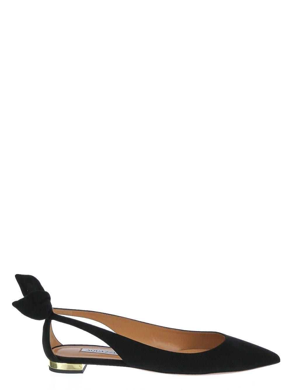 Aquazzura Bow Tie Ballerina Shoes in Black