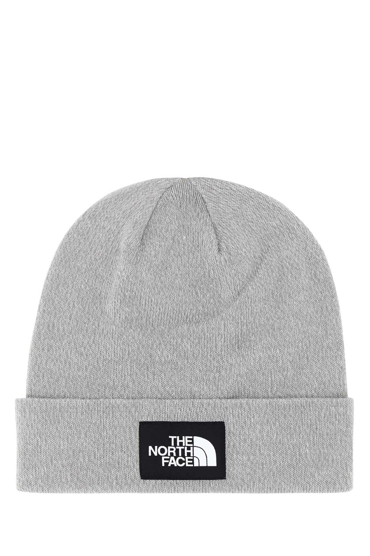 The North Face Melange Light Grey Stretch Polyester Blend Beanie Hat
