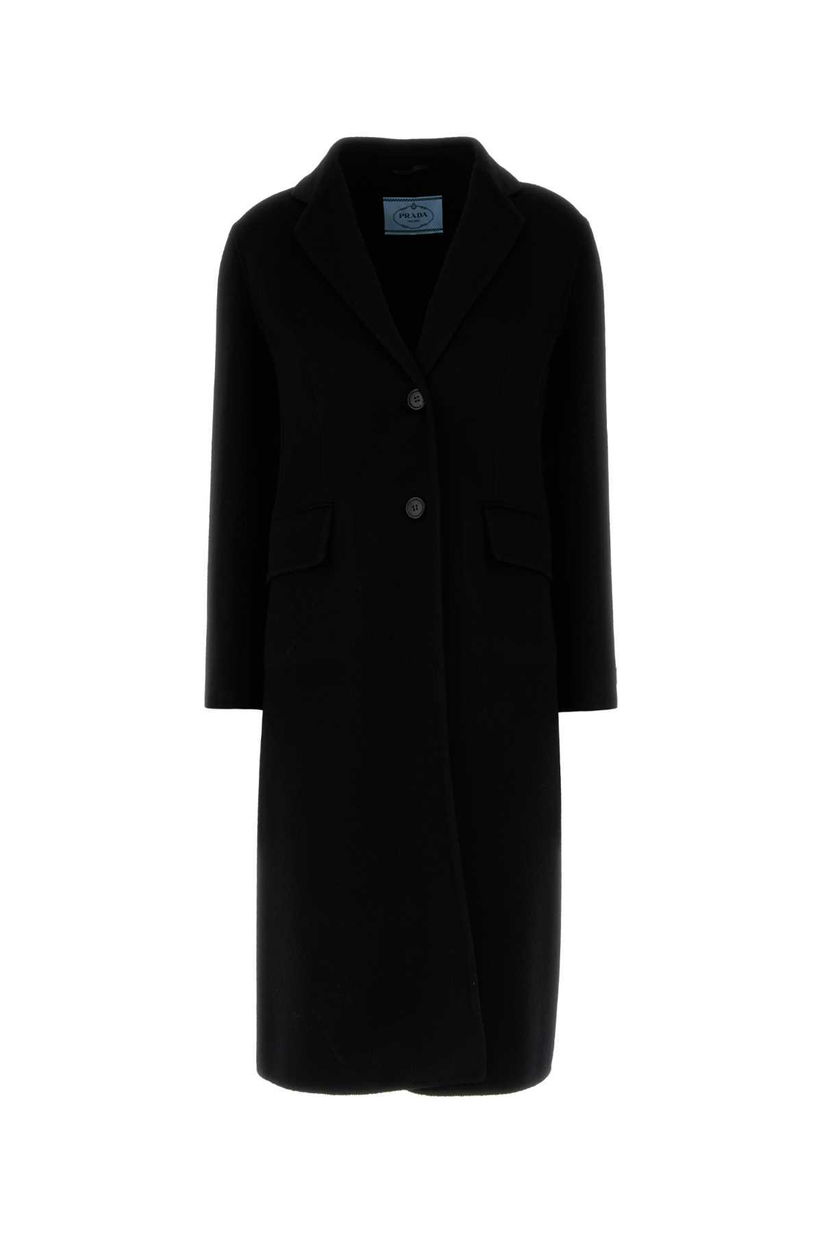 Prada Black Wool Blend Coat