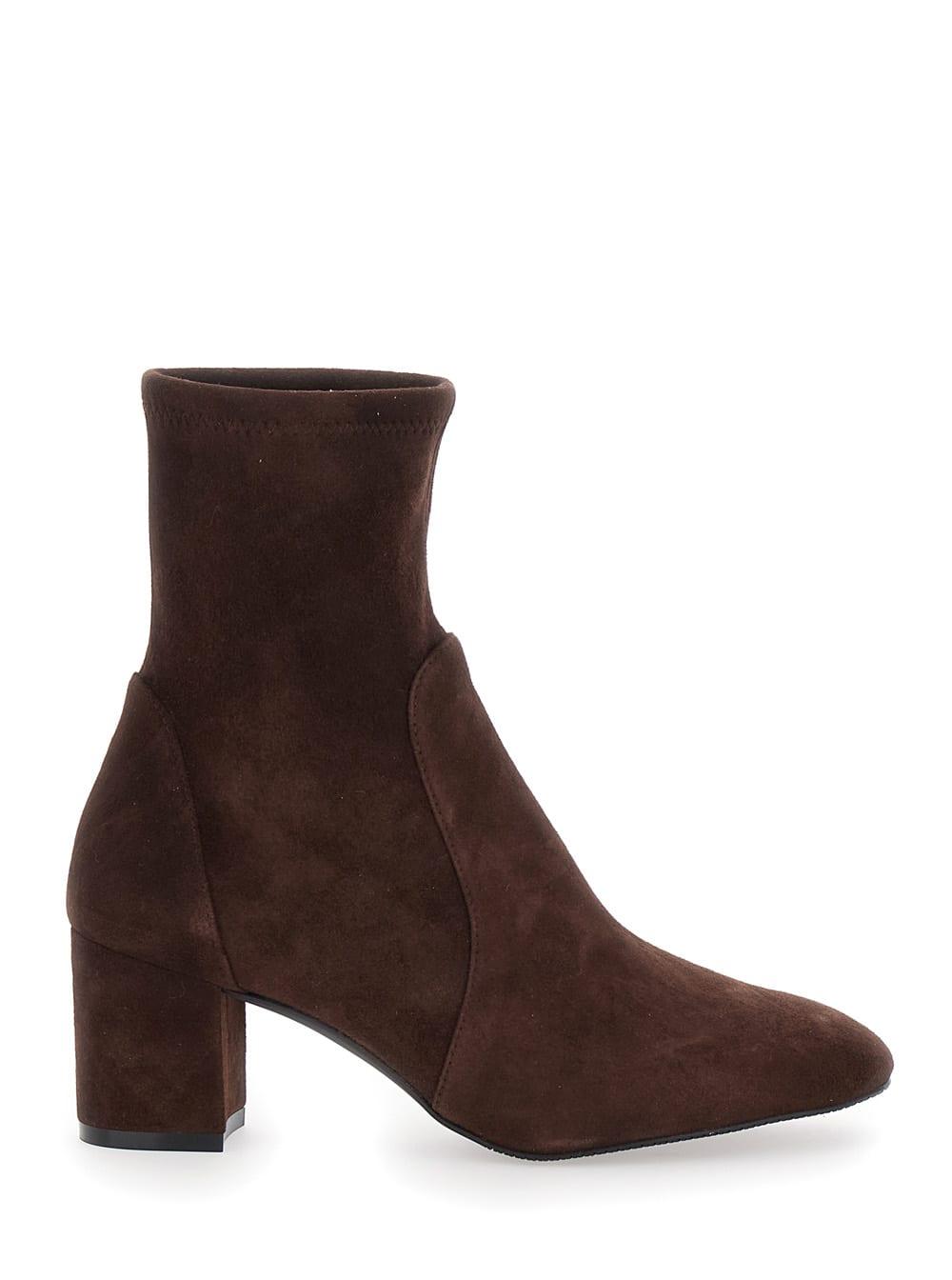 Stuart Weitzman yuliana Brown Ankle Boots With Medium Block Heel
