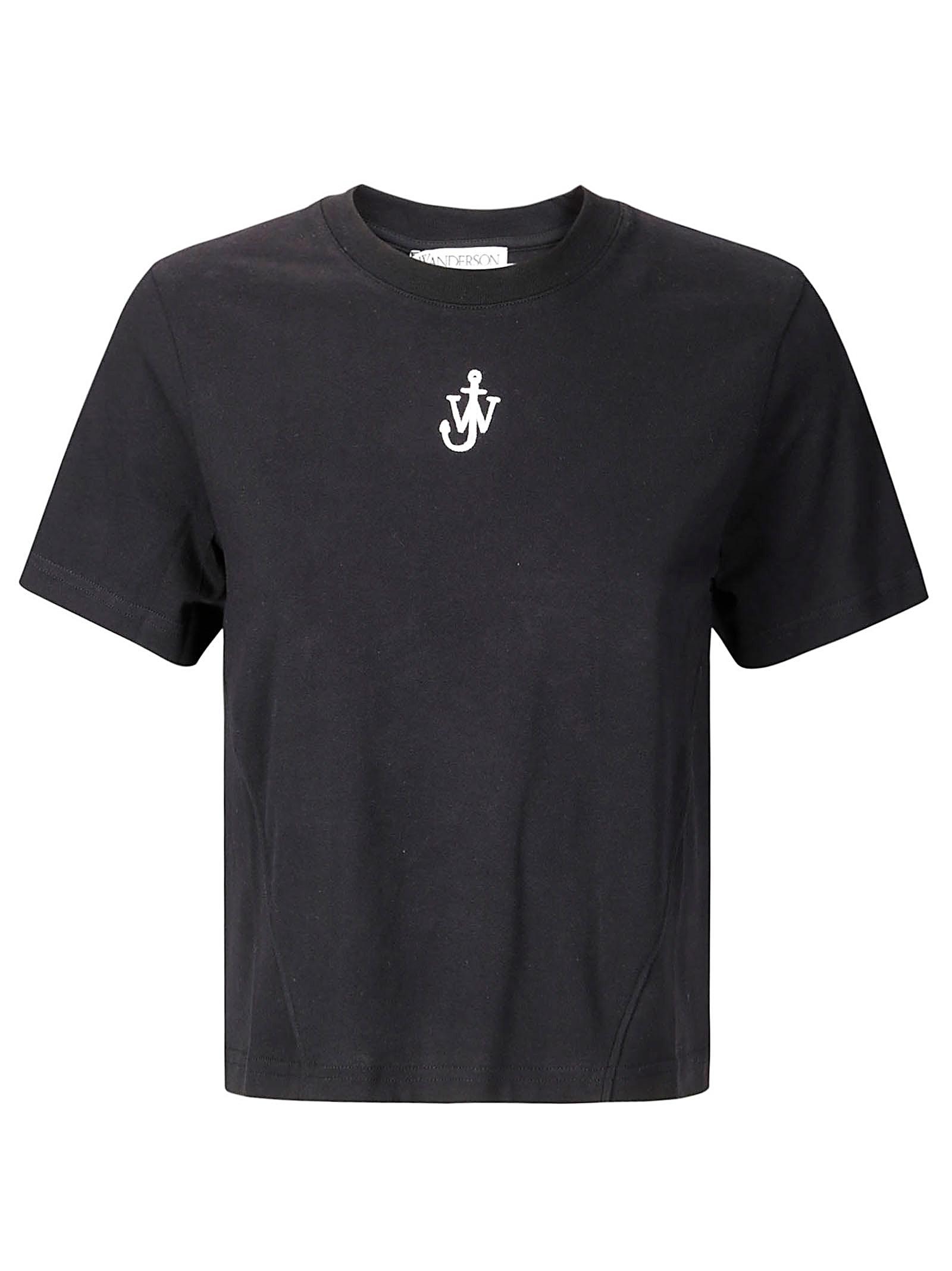 Jw Anderson J. W. Anderson Anchor Embroidery Panelled Cropped T-shirt
