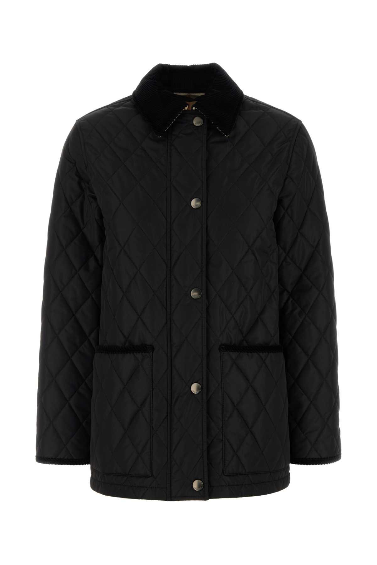 Burberry Women's Nylon Jacket and Country-Style Quilted Jacket in Black