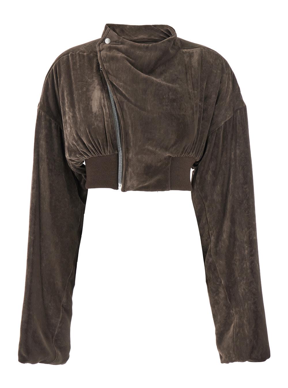 Rick Owens Hollywood Cropped Jacket With Front Zip Closure