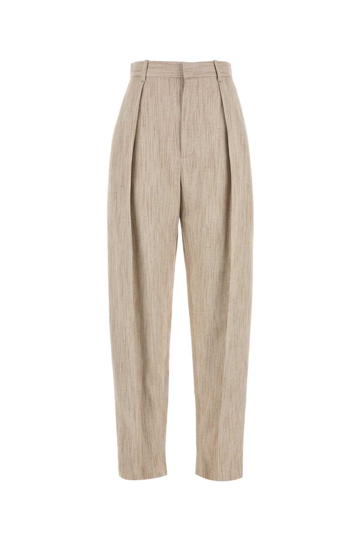 Bottega Veneta Melange Beige Viscosa Blend Pant