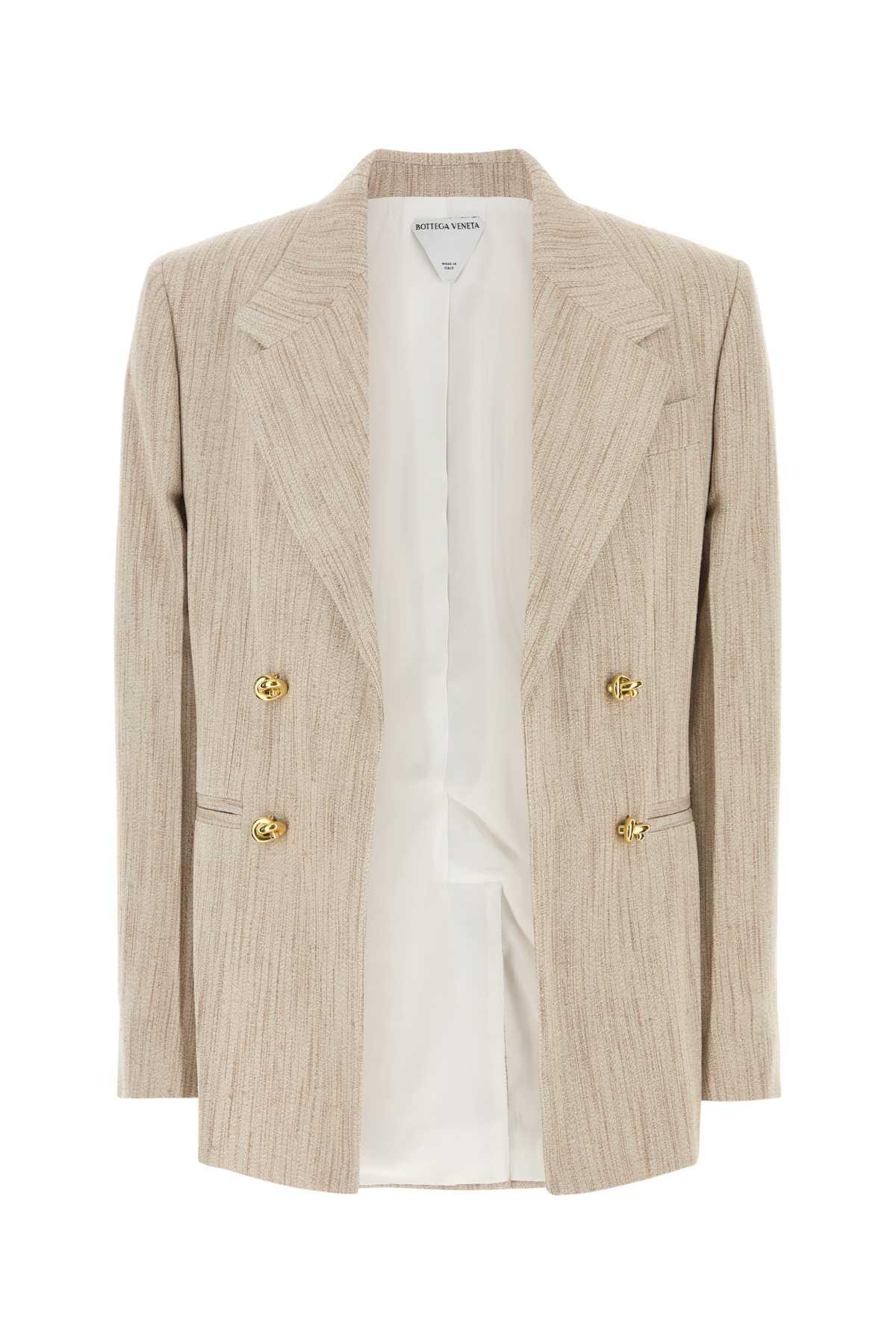 Bottega Veneta Melange Sand Viscose Blend Blazer