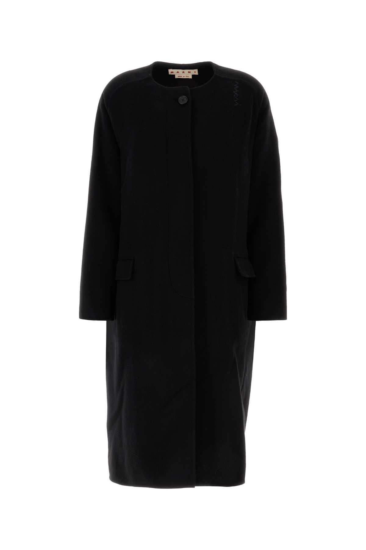 Marni Black Wool Blend Coat