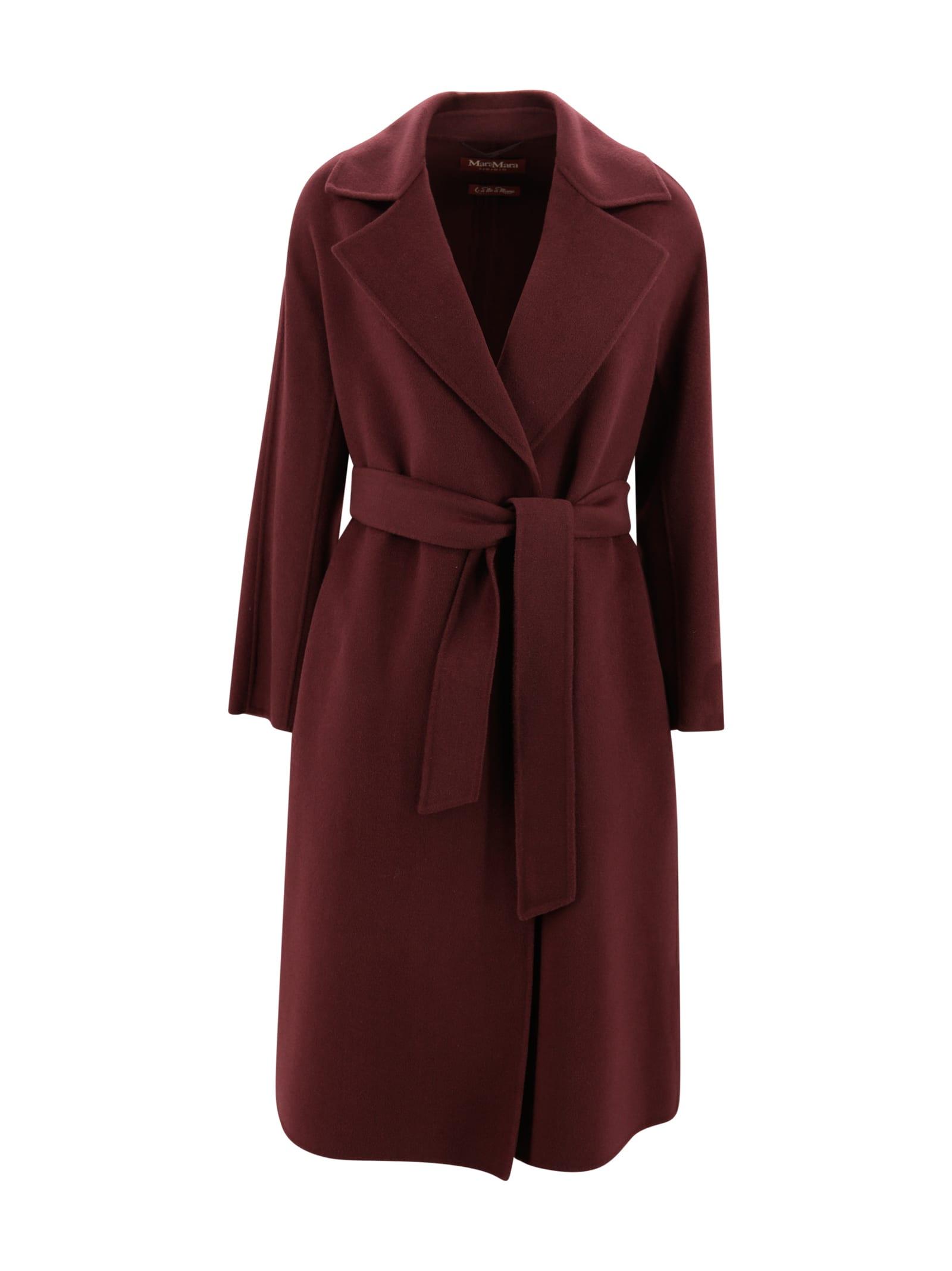 Max Mara Studio Coat In Cashmere Wool And Silk