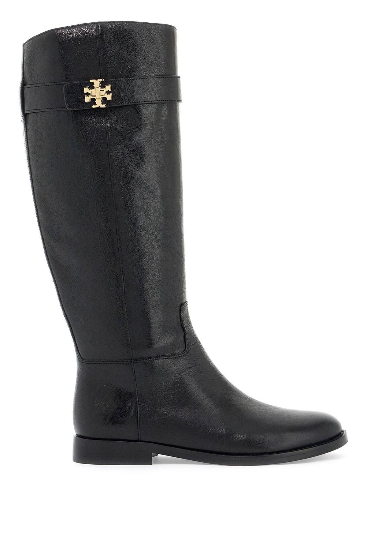 Tory Burch lock Ridin Black Leather Boots