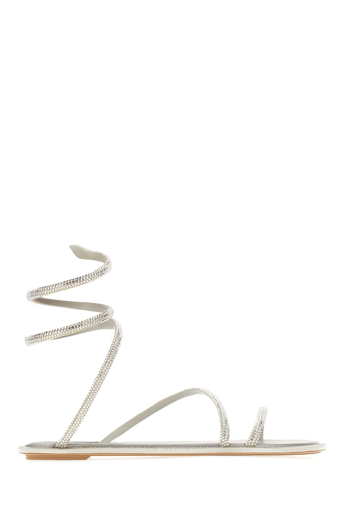 René Caovilla Decorated Satin Cleo Sandals