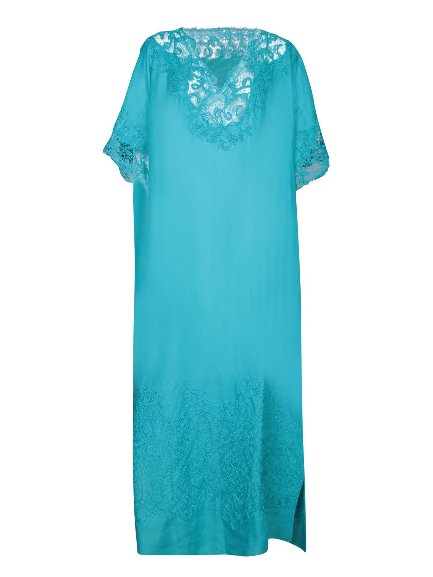 ERMANNO SCERVINO Azure Linen Kaftan Dress