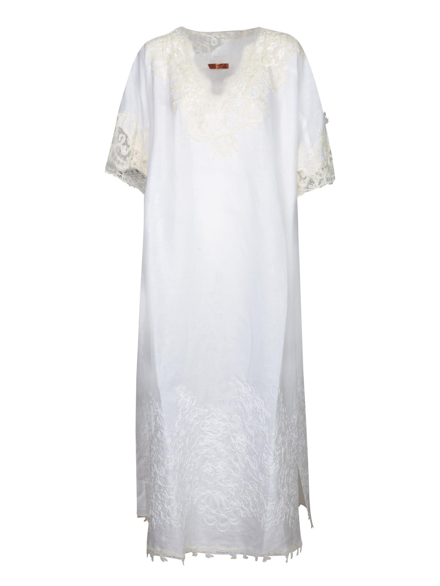 ERMANNO SCERVINO White Linen Kaftan Dress