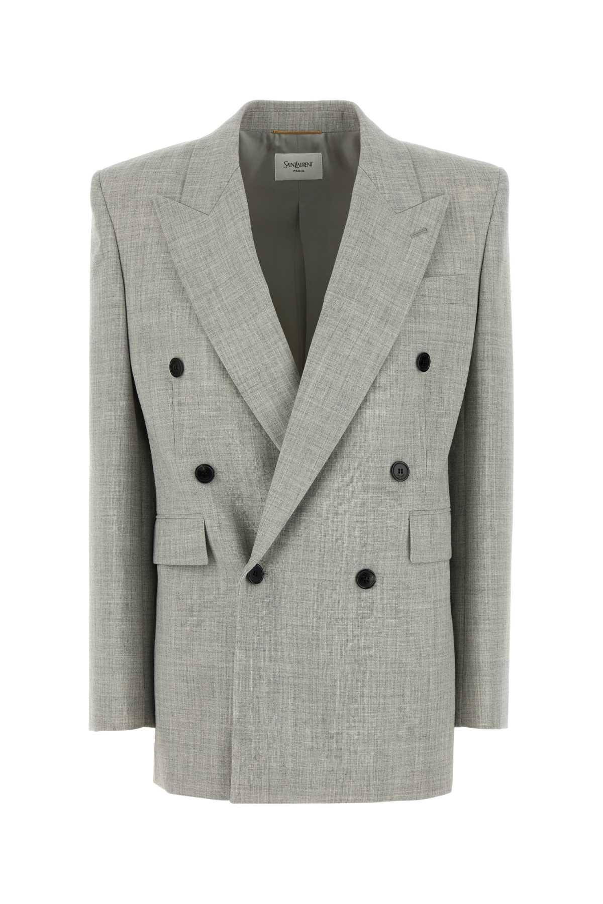 Saint Laurent Grey Wool Blazer
