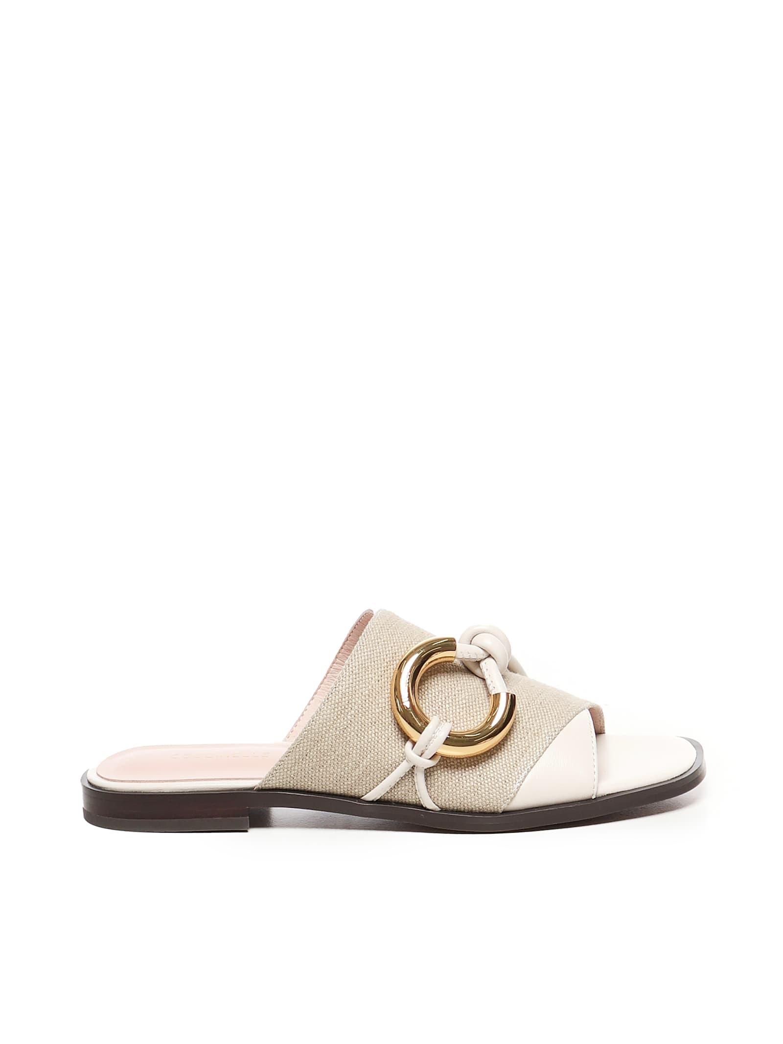 Coccinelle Carmy Canvas Flat Sandals and Slip-on Sandals