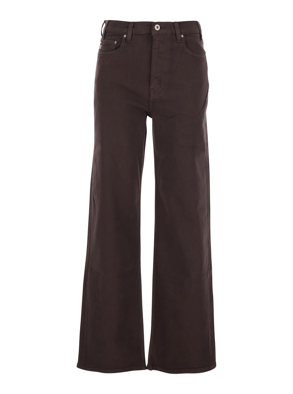 AG Jeans Brown Jeans With Logo Detail On The Pocket And Logo Patch On The Rear