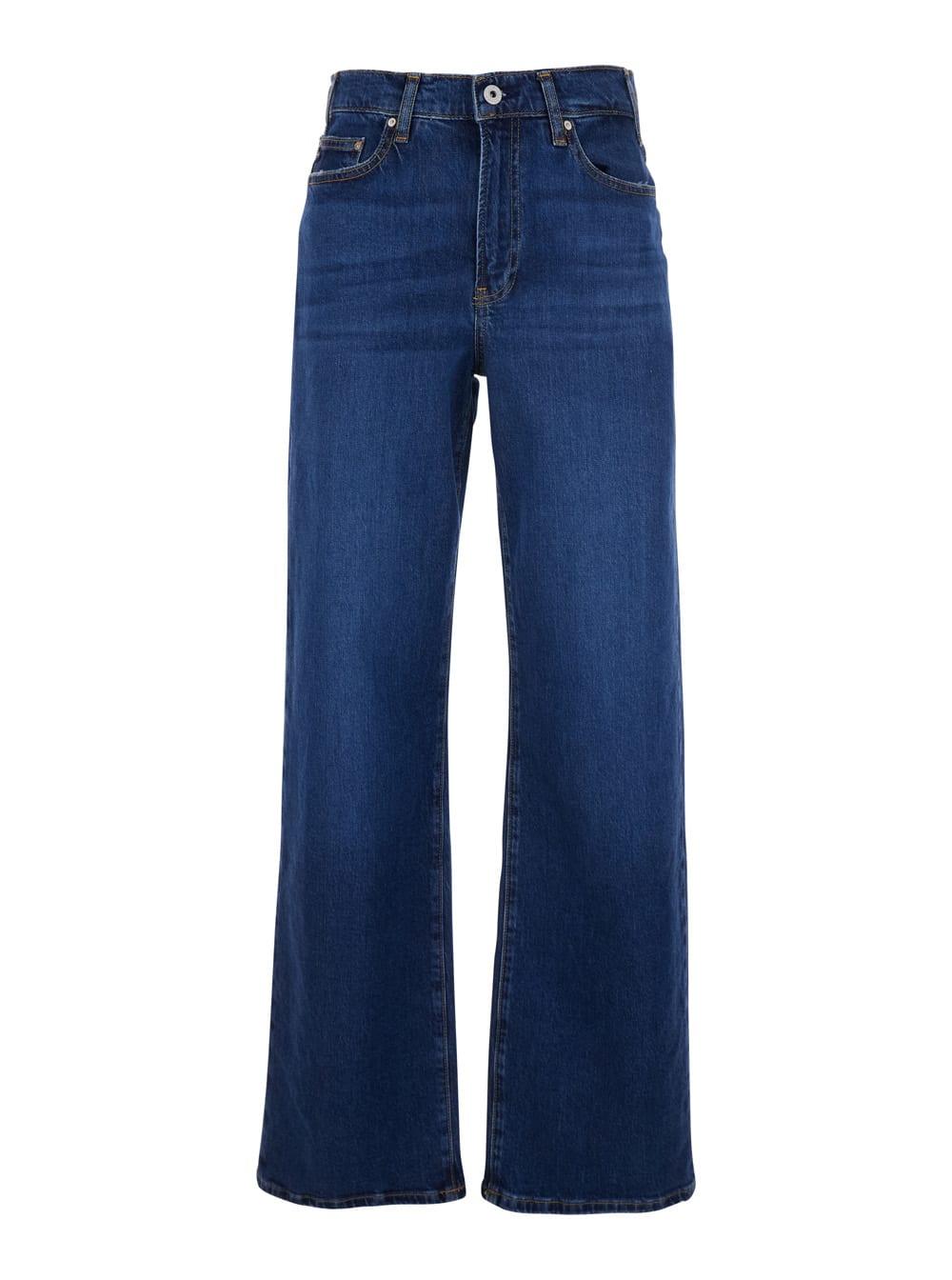 AG Jeans Blue Jeans With Logo Detail On The Pocket And Logo Patch On The Rear