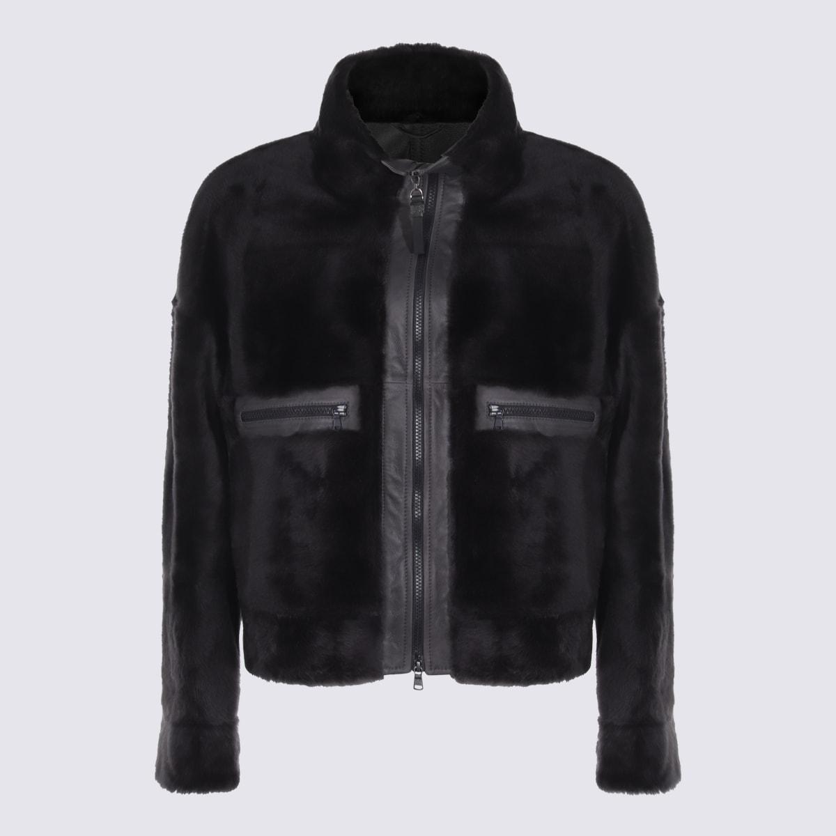 Brunello Cucinelli Black Leather Jacket