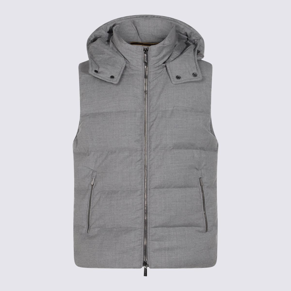 Moorer Grey Wool Down Jacket