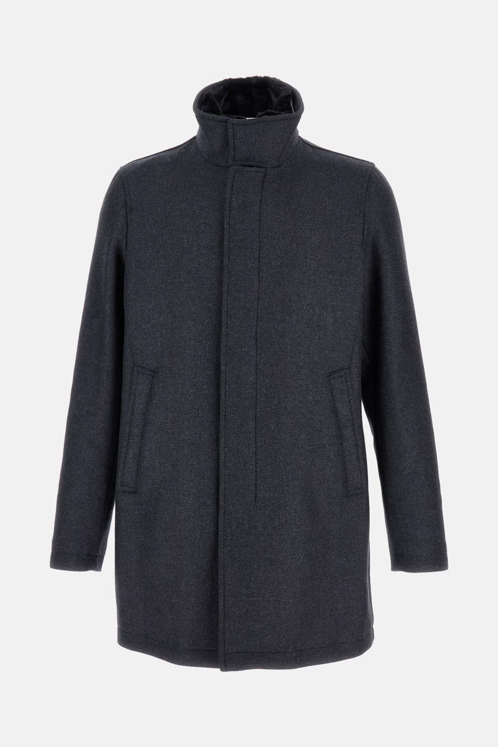 Herno Coat With Eco Fur Collar