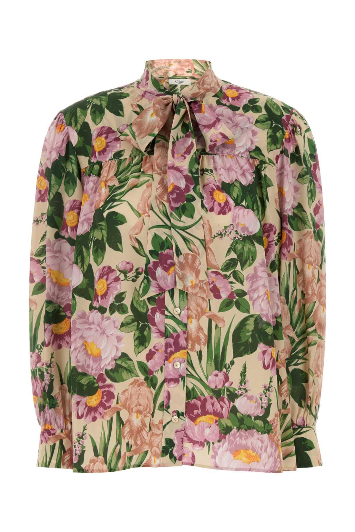 Chloé Printed Crepe Shirt
