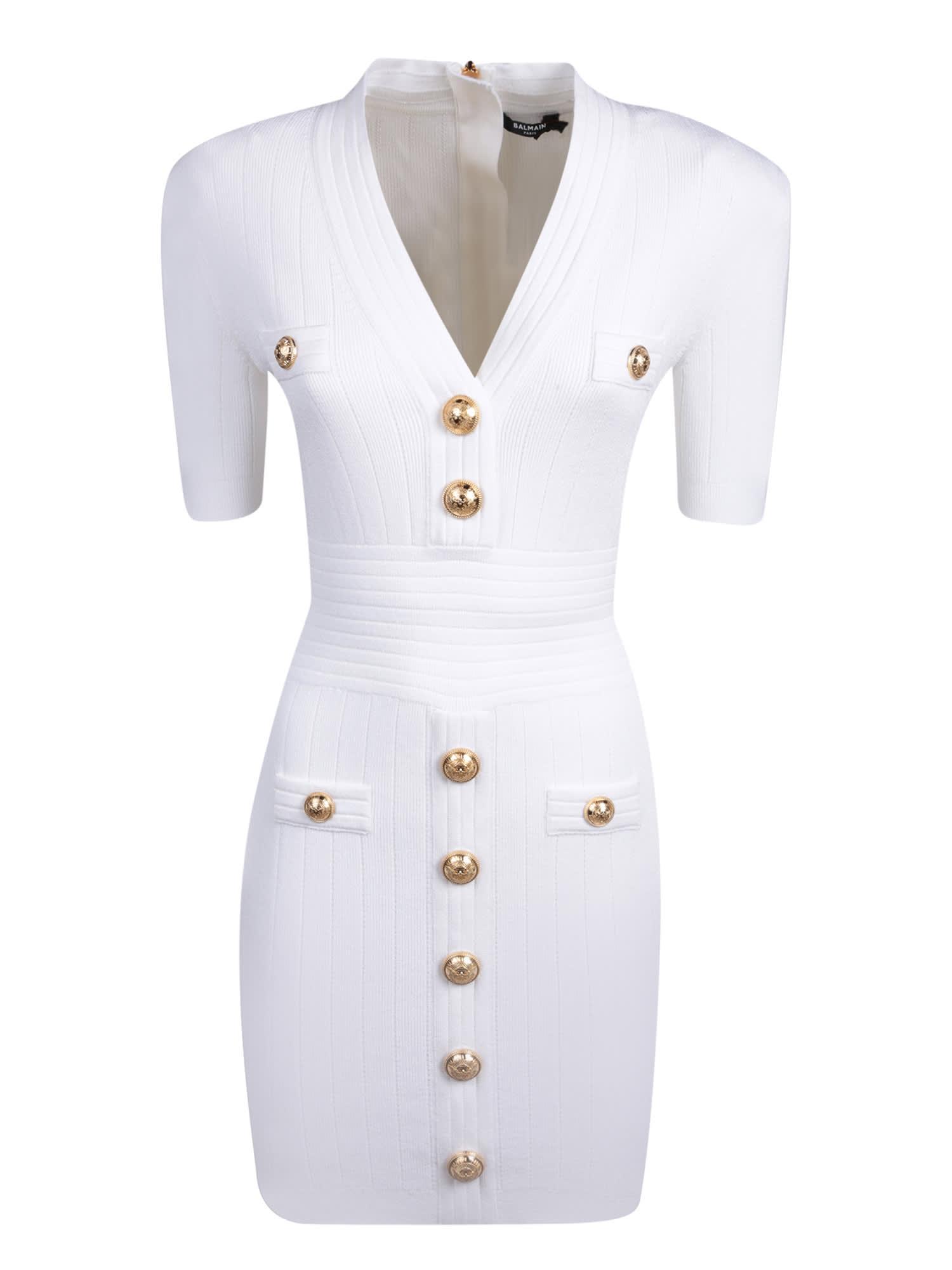 Balmain Logo Button Knit Dress