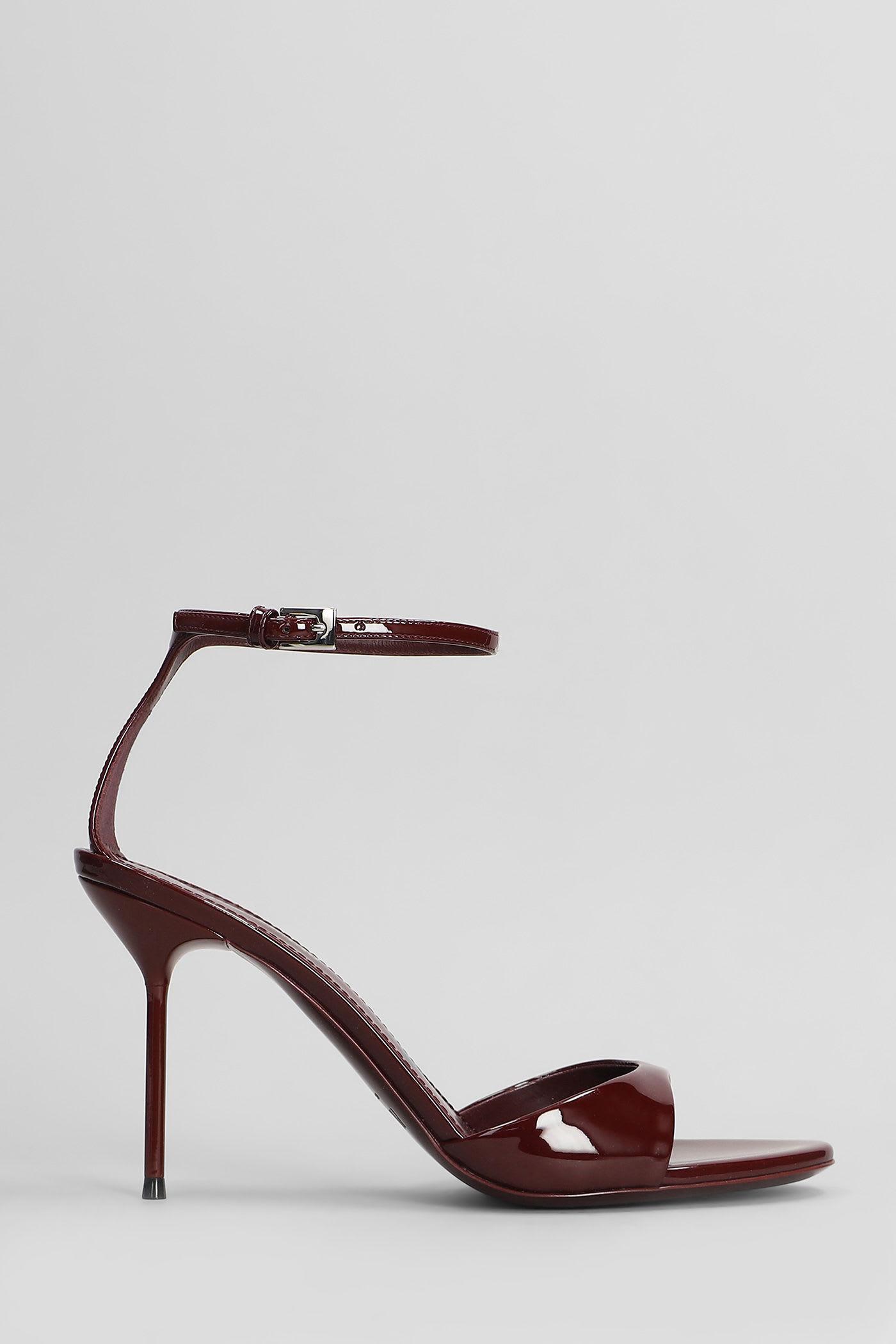 PARIS TEXAS Lidia Sandal 90 Sandals in Black and Bordeaux Patent Leather