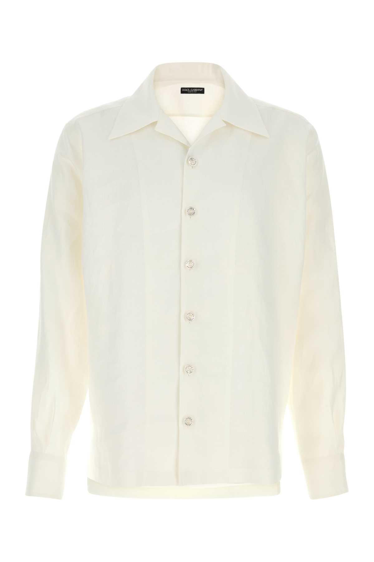 Dolce & Gabbana White Linen Shirt