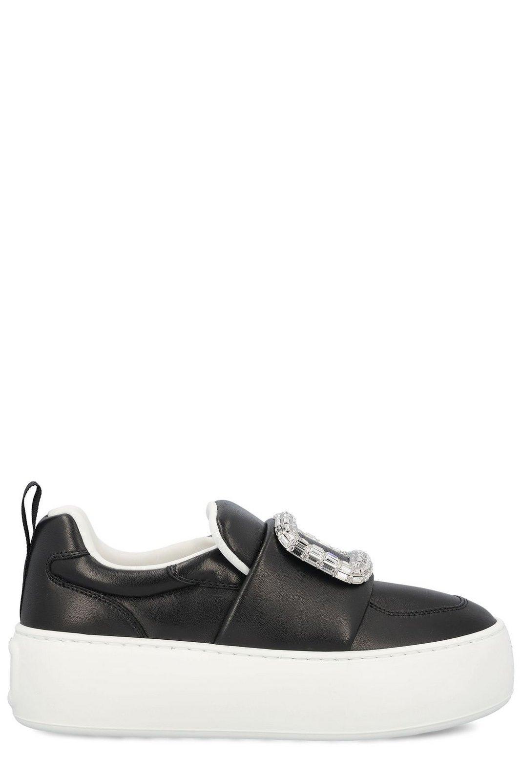 Roger Vivier Viv Up Embellished Buckle Sneakers